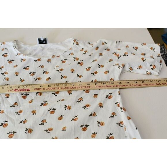 Sabo Women's ditsy Floral Print White Cotton T-Shirt S - Picture 6 of 7
